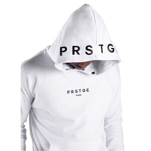 PRSTGE Paris 3D Hoodie in White, Size S.